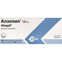 Алзепил таблетки по 10 мг №28 (2 блистера x 14 таблеток)