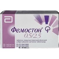 Фемостон 0,5 мг / 2,5 мг таблетки №28 (блистер)