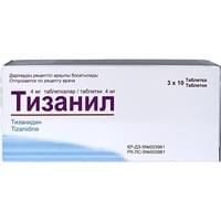 Тизанил таблетки по 4 мг №30 (3 блистера х 10 таблеток)