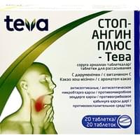 Стопангин Плюс-Тева таблетки д/рассас. №20 (блистер)