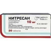 Нитресан таблетки по 10 мг №30 (3 блистера х 10 таблеток)